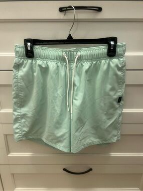 Men's Hollister Mint Green Swim Shorts-Size S